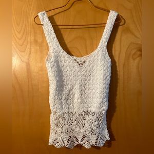 sheer white tank top